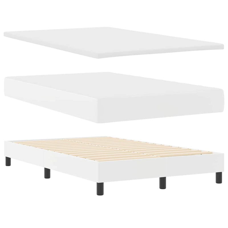 vidaXL Ágykeret matraccal matracmal Fehér 120 x 190 cm Műbőr