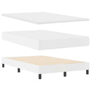 vidaXL Boxrugós ágy LED szalagokkal Fehér 120 x 190 cm Műbőr
