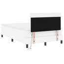 vidaXL Boxrugós ágy LED szalagokkal Fehér 120 x 190 cm Műbőr