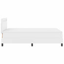 vidaXL Boxrugós ágy LED szalagokkal Fehér 120 x 190 cm Műbőr