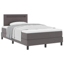 vidaXL Boxrugós ágy matracmal fejtámlával Szürke 120 x 190 cm Műbőr