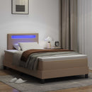 vidaXL Boxrugós ágy matracmal Cappuccino 120 x 190 cm Műbőr