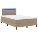 vidaXL Boxrugós ágy matracmal Cappuccino 120 x 190 cm Műbőr