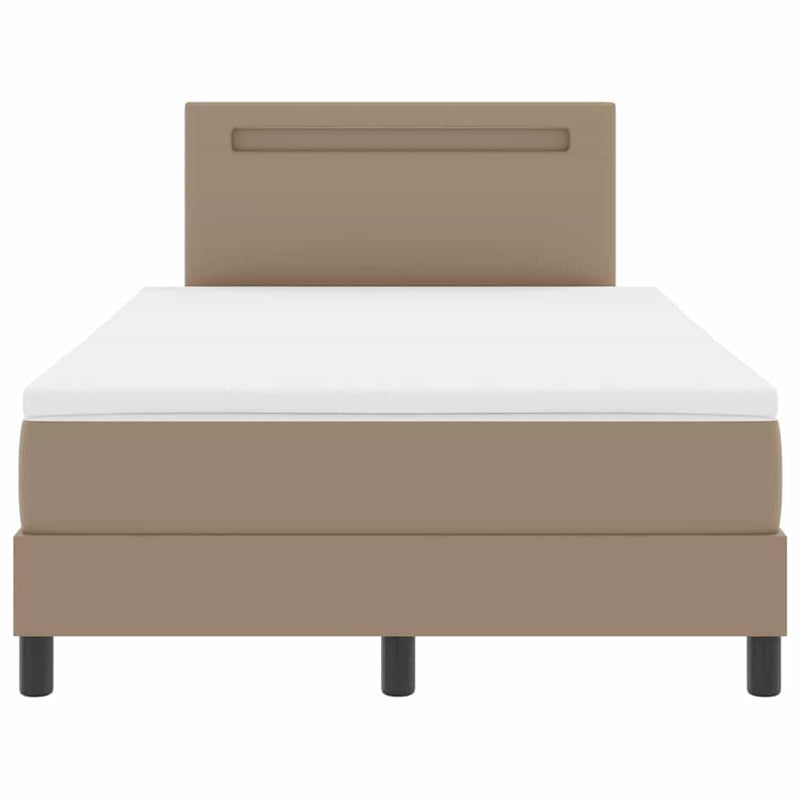 vidaXL Ágykeret matraccal matracmal Cappuccino 120 x 190 cm Műbőr
