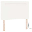 vidaXL Boxrugós ágy LED szalagokkal Fehér 120 x 200 cm Műbőr