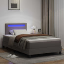 vidaXL Boxrugós ágy matracmal fejtámlával Szürke 120 x 200 cm Műbőr