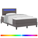 vidaXL Boxrugós ágy matracmal fejtámlával Szürke 120 x 200 cm Műbőr