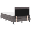 vidaXL Boxrugós ágy matracmal fejtámlával Szürke 120 x 200 cm Műbőr
