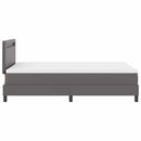 vidaXL Boxrugós ágy matracmal fejtámlával Szürke 120 x 200 cm Műbőr