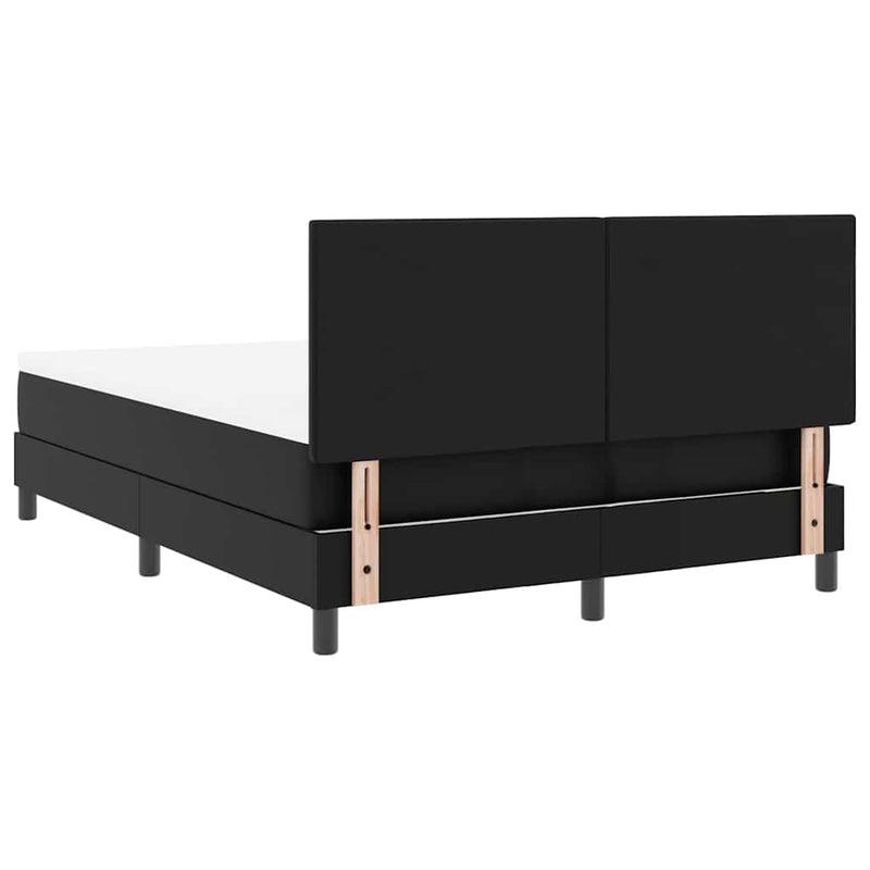 vidaXL Ágykeret matraccal matracmal Fekete 140 x 190 cm Műbőr