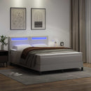 vidaXL Boxrugós ágy matracmal fejtámlával Fehér 140 x 190 cm Műbőr