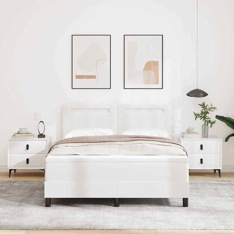 vidaXL Ágykeret matraccal matracmal Fehér 140 x 190 cm Műbőr