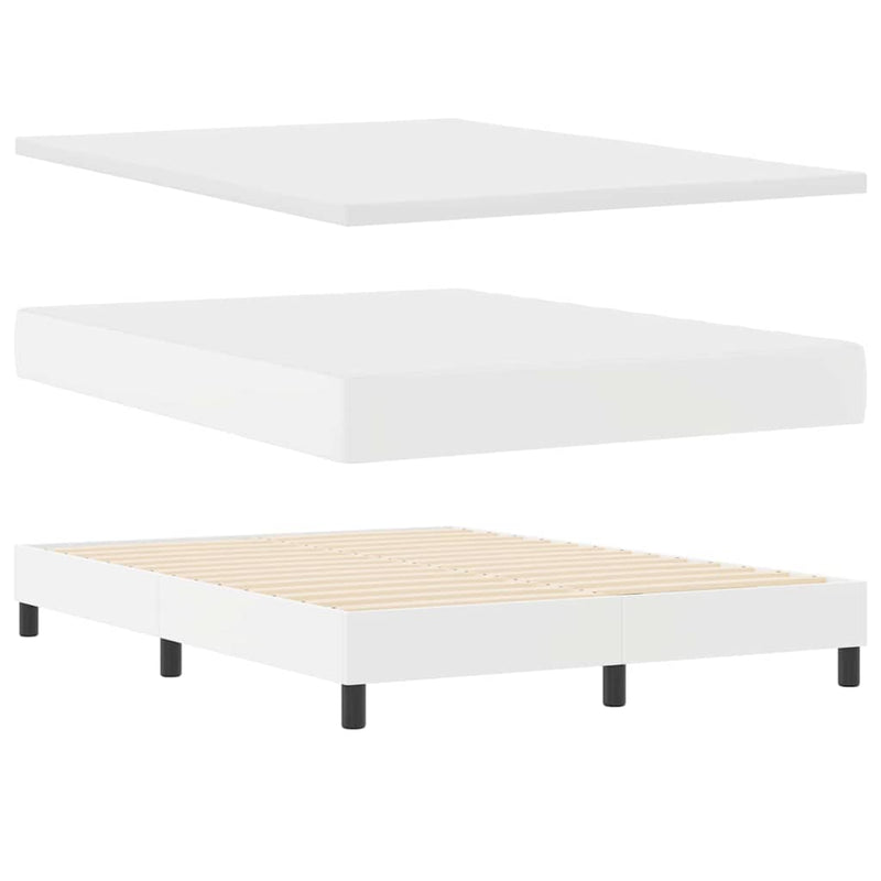 vidaXL Ágykeret matraccal matracmal Fehér 140 x 190 cm Műbőr