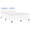 vidaXL Boxrugós ágy matracmal fejtámlával Fehér 140 x 190 cm Műbőr