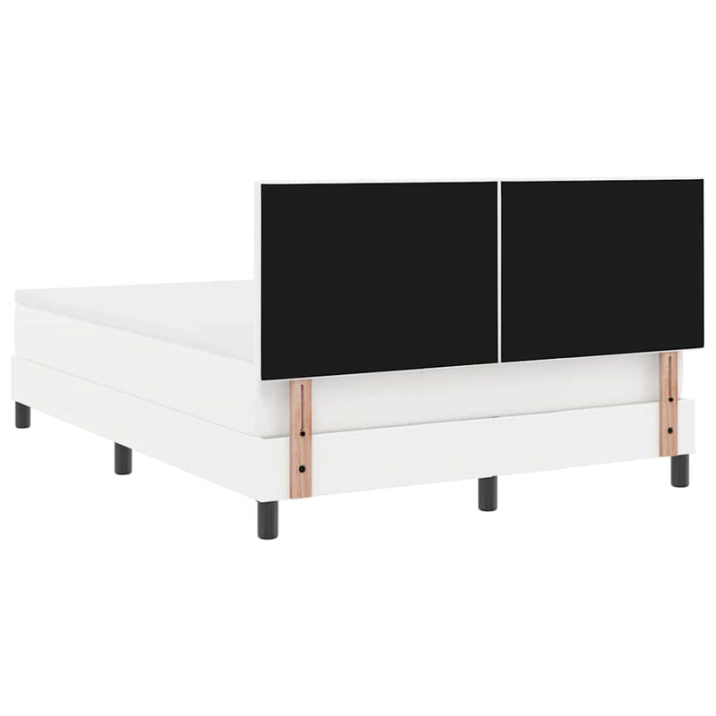 vidaXL Ágykeret matraccal matracmal Fehér 140 x 190 cm Műbőr