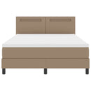 vidaXL Ágykeret matraccal matracmal Cappuccino 140 x 190 cm Műbőr