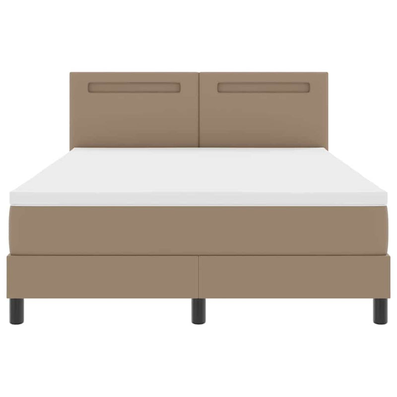 vidaXL Ágykeret matraccal matracmal Cappuccino 140 x 190 cm Műbőr