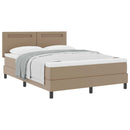 vidaXL Boxrugós ágy matracmal Cappuccino 140 x 190 cm Műbőr