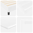 vidaXL Boxrugós ágy matracmal fejtámlával Fehér 140 x 200 cm Műbőr
