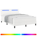 vidaXL Boxrugós ágy matracmal fejtámlával Fehér 140 x 200 cm Műbőr