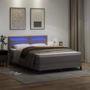 vidaXL Boxrugós ágy matracmal fejtámlával Szürke 140 x 200 cm Műbőr
