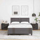 vidaXL Boxrugós ágy matracmal fejtámlával Szürke 140 x 200 cm Műbőr
