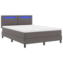 vidaXL Boxrugós ágy matracmal fejtámlával Szürke 140 x 200 cm Műbőr