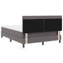 vidaXL Boxrugós ágy matracmal fejtámlával Szürke 140 x 200 cm Műbőr