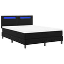 vidaXL Boxrugós ágy matracmal fejtámlával Fekete 160 x 200 cm Műbőr