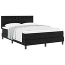 vidaXL Boxrugós ágy matracmal fejtámlával Fekete 160 x 200 cm Műbőr