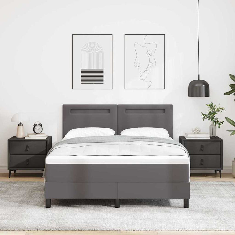 vidaXL Ágykeret matraccal matracmal Szürke 160 x 200 cm Műbőr