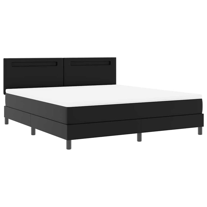 vidaXL Ágykeret matraccal matracmal Fekete 180 x 200 cm Műbőr