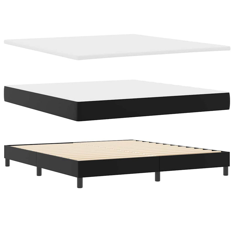 vidaXL Ágykeret matraccal matracmal Fekete 180 x 200 cm Műbőr
