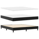 vidaXL Boxrugós ágy LED szalagokkal Fekete 180 x 200 cm Műbőr