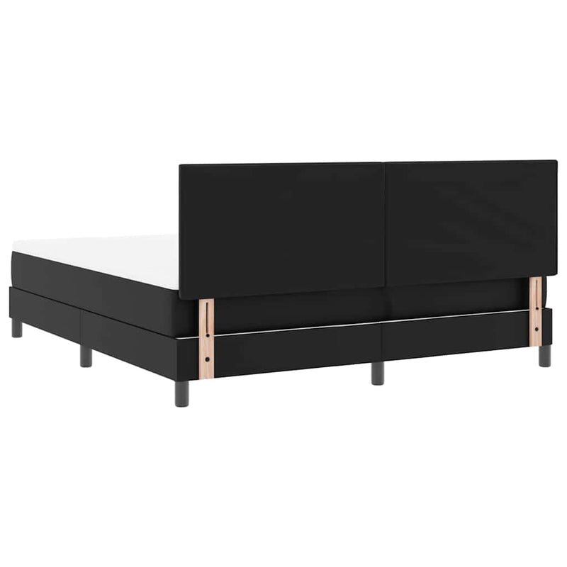 vidaXL Ágykeret matraccal matracmal Fekete 180 x 200 cm Műbőr
