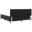 vidaXL Boxrugós ágy LED szalagokkal Fekete 180 x 200 cm Műbőr