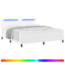 vidaXL Boxrugós ágy matracmal fejtámlával Fehér 180 x 200 cm Műbőr