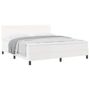 vidaXL Boxrugós ágy matracmal fejtámlával Fehér 180 x 200 cm Műbőr