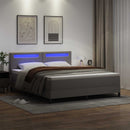 vidaXL Boxrugós ágy matracmal fejtámlával Szürke 180 x 200 cm Műbőr