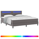 vidaXL Boxrugós ágy matracmal fejtámlával Szürke 180 x 200 cm Műbőr
