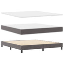 vidaXL Boxrugós ágy matracmal fejtámlával Szürke 180 x 200 cm Műbőr