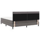 vidaXL Boxrugós ágy matracmal fejtámlával Szürke 180 x 200 cm Műbőr