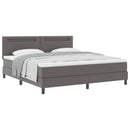 vidaXL Boxrugós ágy matracmal fejtámlával Szürke 180 x 200 cm Műbőr