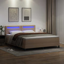 vidaXL Boxrugós ágy matracmal Cappuccino 180 x 200 cm Műbőr
