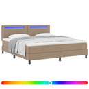 vidaXL Boxrugós ágy matracmal Cappuccino 180 x 200 cm Műbőr
