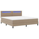 vidaXL Boxrugós ágy matracmal Cappuccino 180 x 200 cm Műbőr