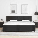 vidaXL Boxrugós ágy matracmal leddel Fekete 200 x 200 cm Műbőr