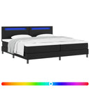 vidaXL Boxrugós ágy matracmal leddel Fekete 200 x 200 cm Műbőr