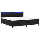 vidaXL Boxrugós ágy matracmal leddel Fekete 200 x 200 cm Műbőr
