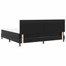 vidaXL Boxrugós ágy matracmal leddel Fekete 200 x 200 cm Műbőr